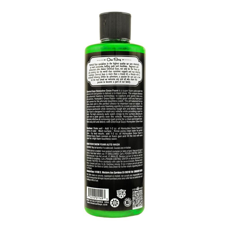 Chemical Guys Honeydew Snow Foam Auto Wash Cleansing Shampoo - 16oz